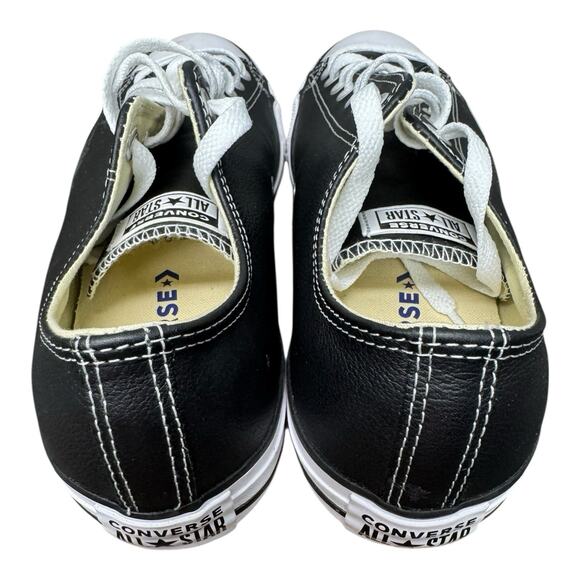 Converse Chuck Taylor All Star M10 W12 Black Leather Sneakers Wipeable Outer - Picture 3 of 11